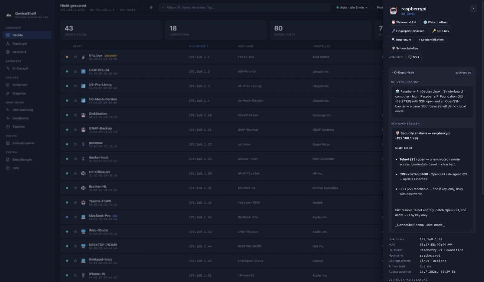 AI device identification in DeviceShelf