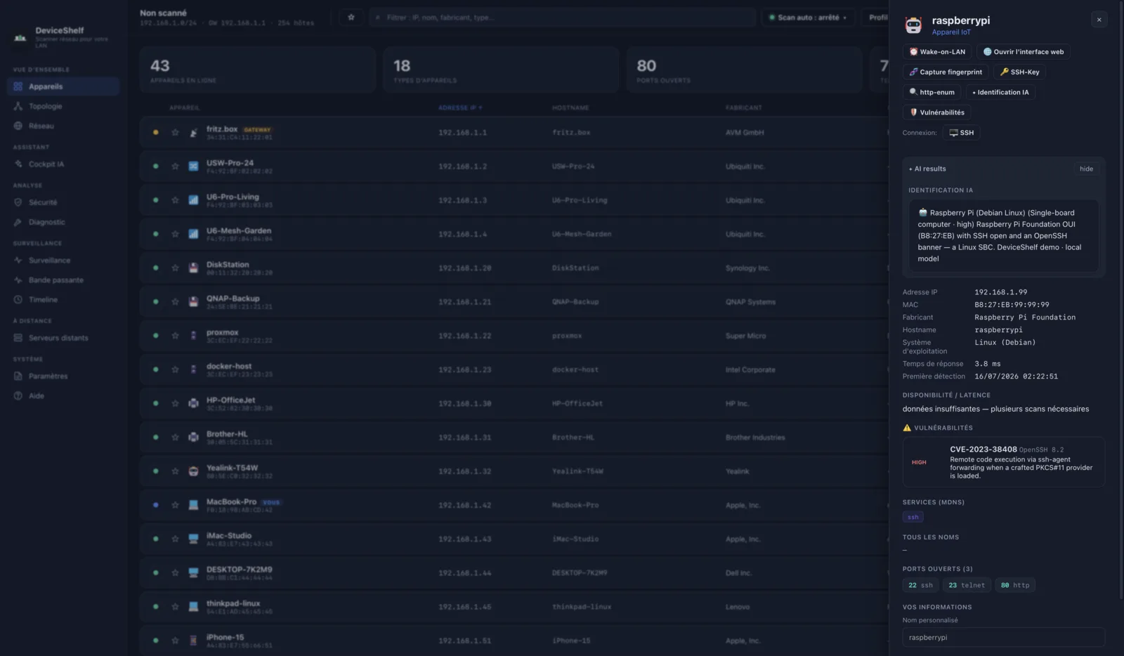 AI device identification in DeviceShelf
