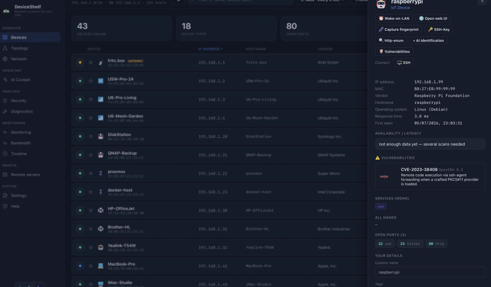 Device detail — DeviceShelf