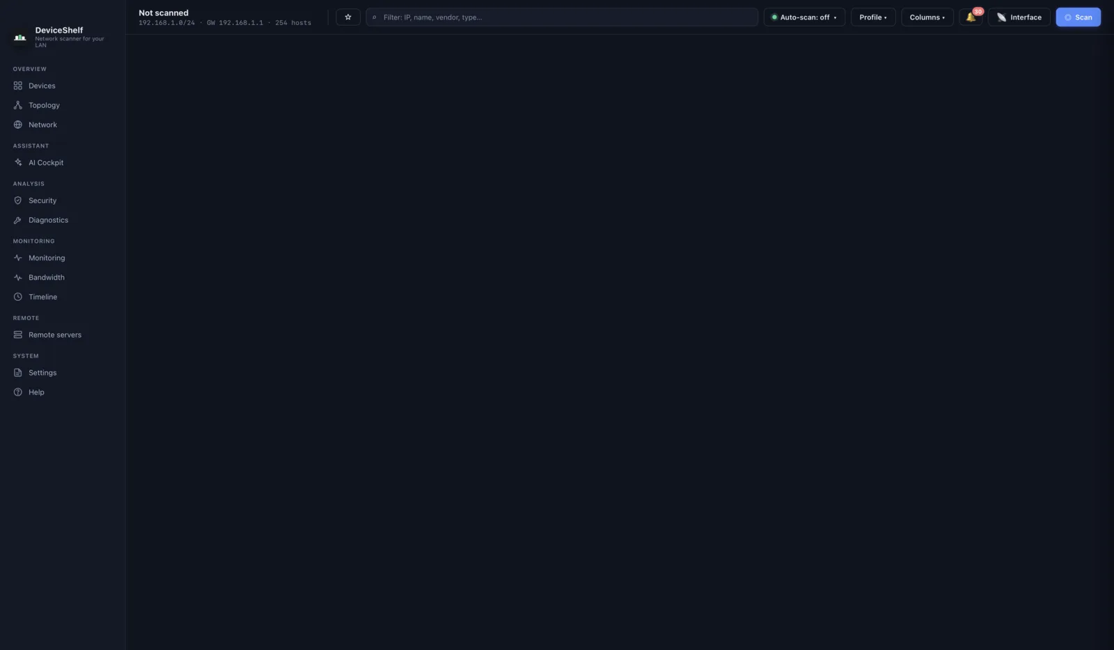 Diagnostic tools in DeviceShelf