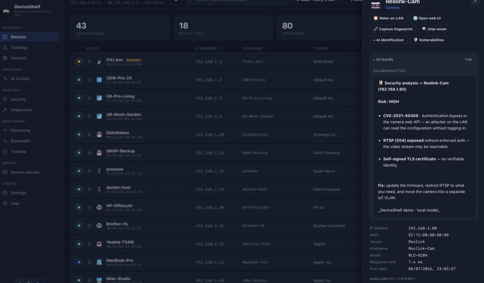 Vulnerabilities — CVEs — DeviceShelf